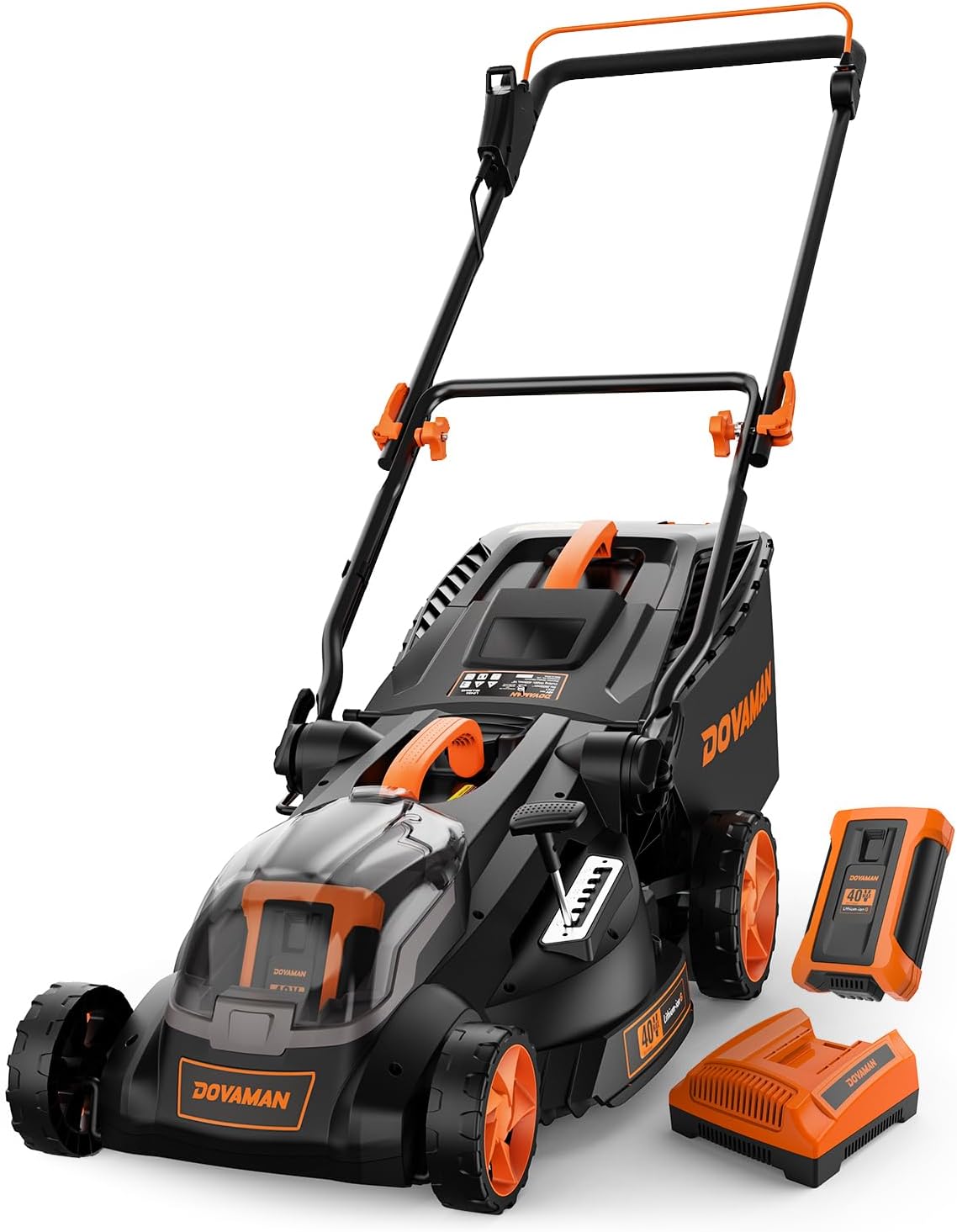 DOVAMAN LD40A 19Inch Brushless Lawn Mower, 40V Powerful Cordless Lawn Mower, Effortless Single-Lever Height Adjustment