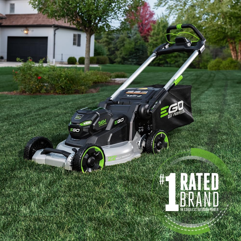 EGO Power+ LM2206SP 56V 22" Self-Propelled Cordless Lawn Mower, 10Ah + 5Ah Batteries, Turbo Charger