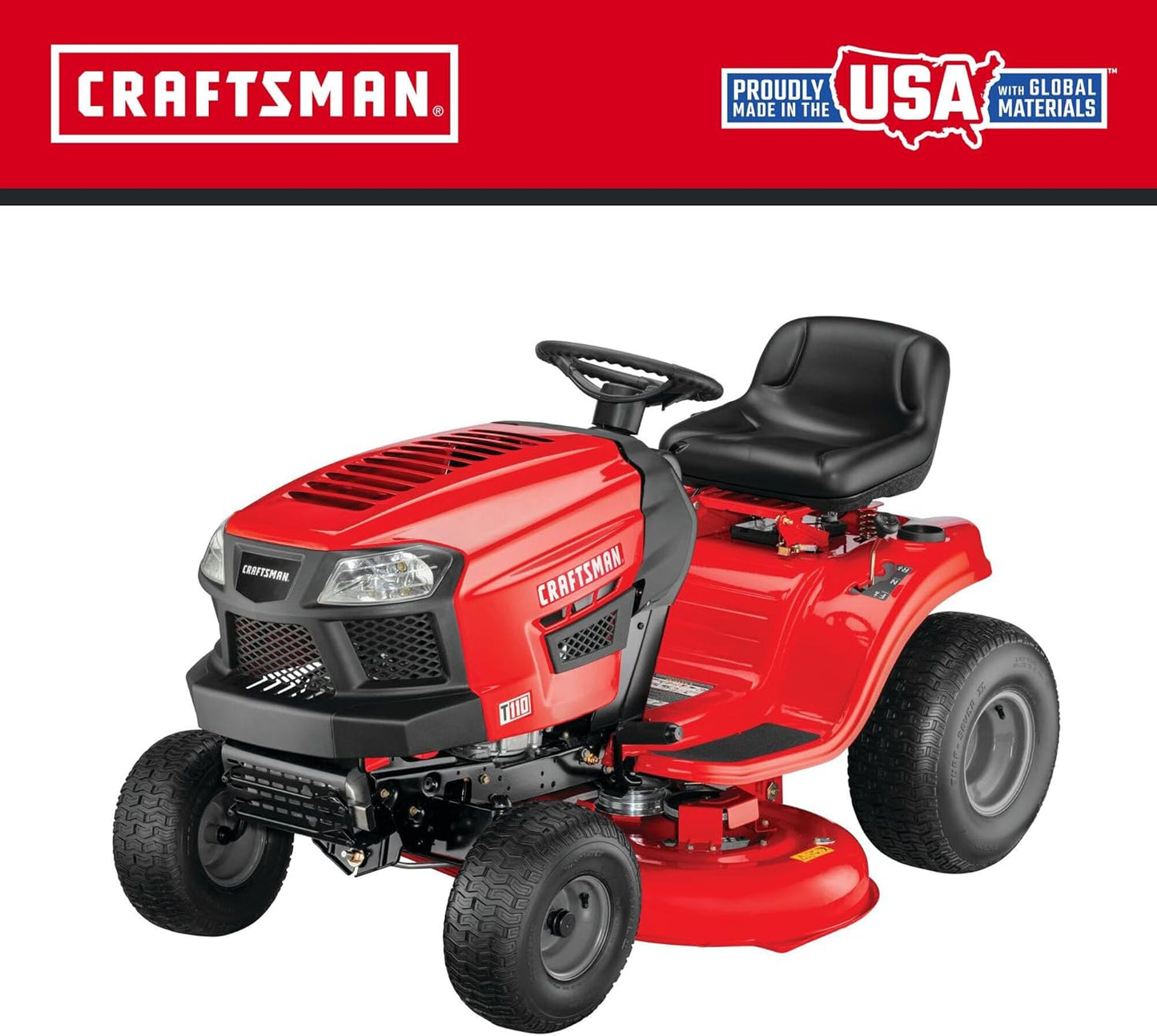 CRAFTSMAN 42" Gas Riding Lawn Mower, 17.5 HP Briggs & Stratton Engine, 7-Speed Lawn Tractor