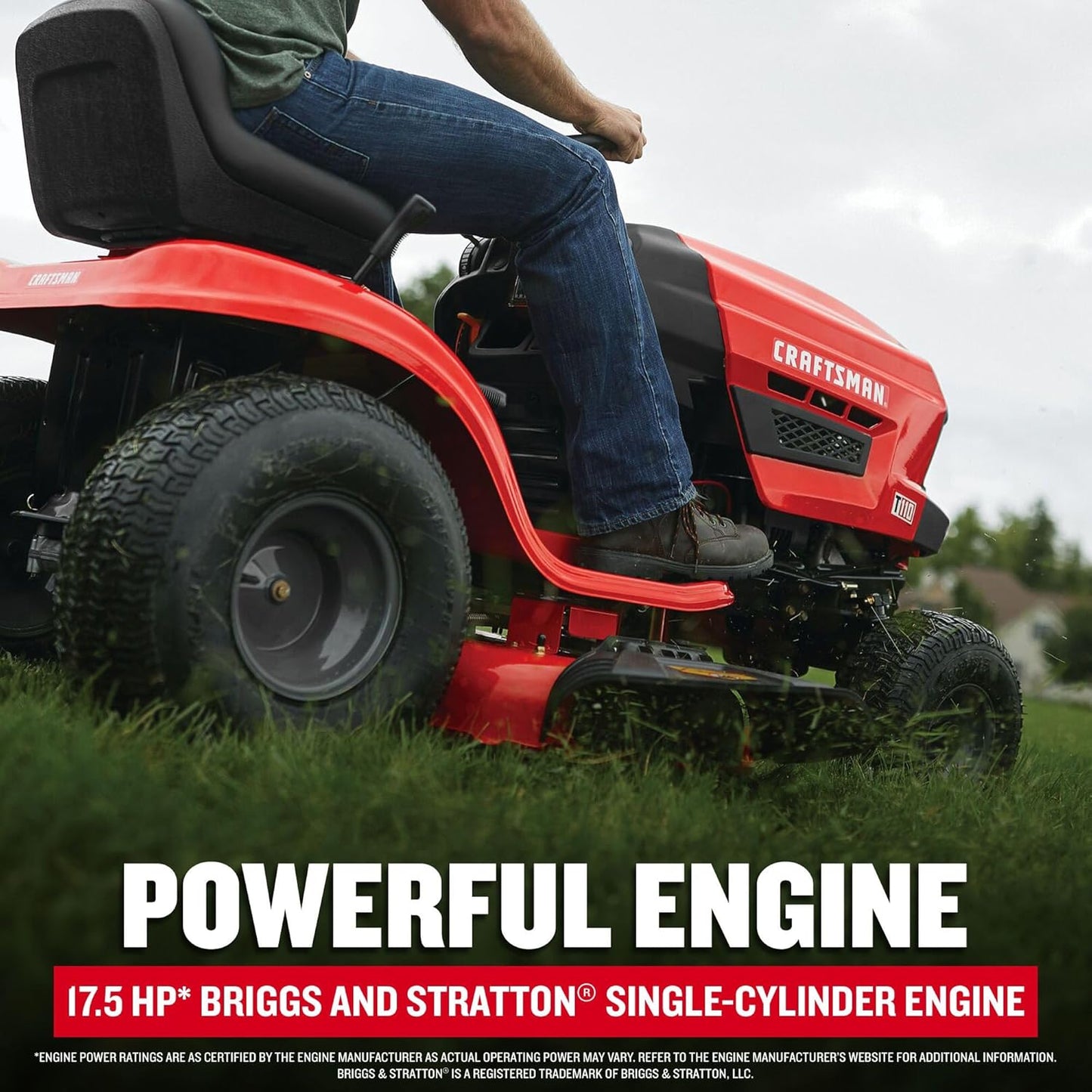 CRAFTSMAN 42" Gas Riding Lawn Mower, 17.5 HP Briggs & Stratton Engine, 7-Speed Lawn Tractor